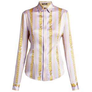 Versace Chain Print Silk-Blend Shirt